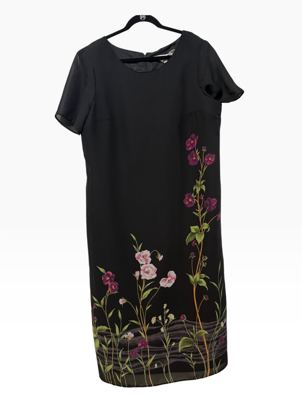 Halmode Plus Black Floral Midi Dress XL